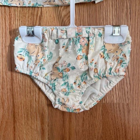 Haute Hippie Baby Girl Easter Dress W/Shoes, Bunny Ear Headband & Diaper Cover - Picture 6 of 16